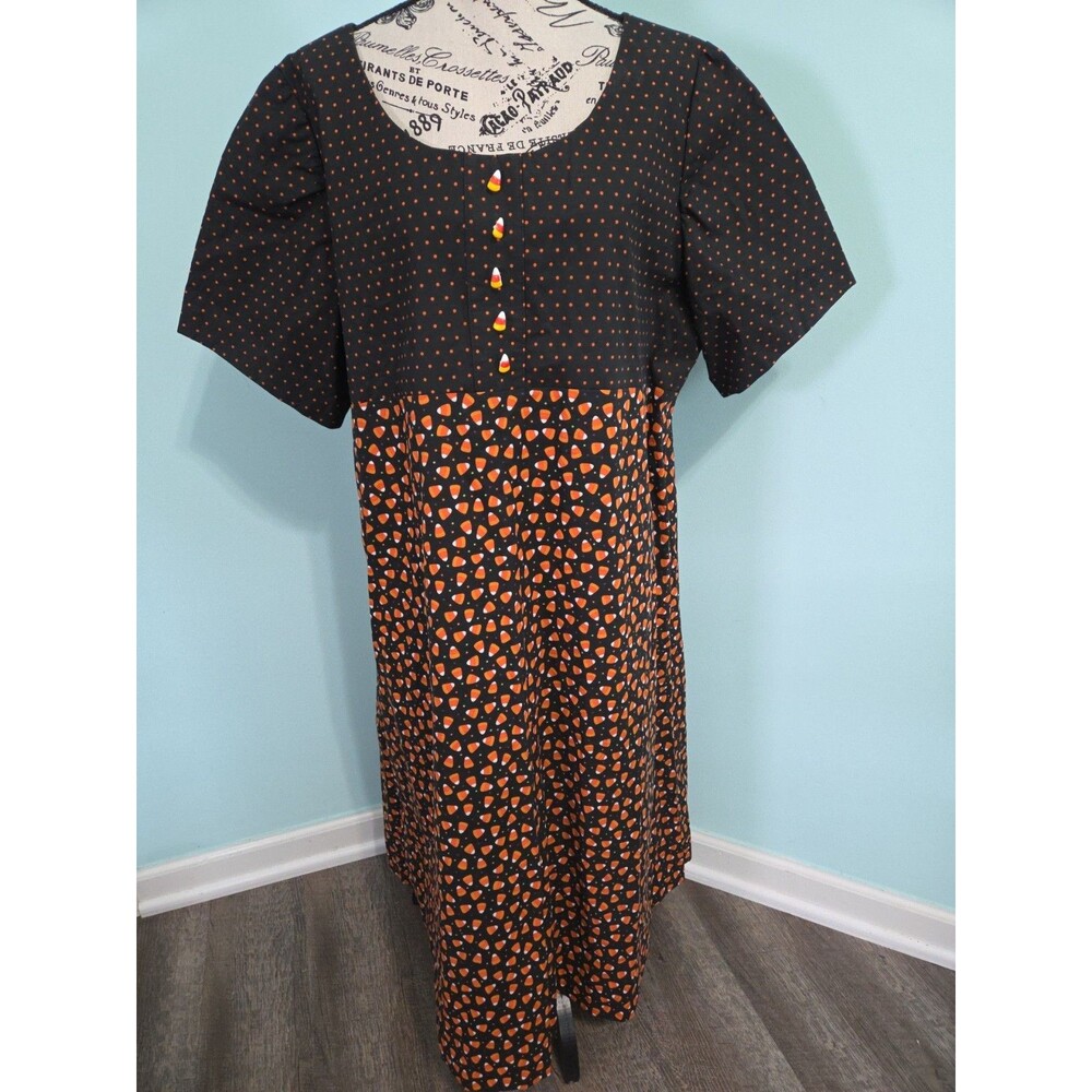 Handmade candy corn Halloween dress teacher grandma core extra large